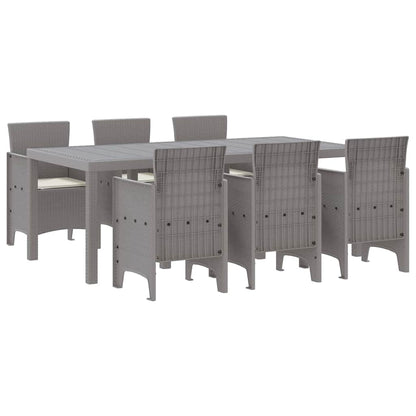 Set da Pranzo per Giardino 7 pcs Grigio chiaro Polipropilene