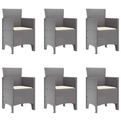 Set da Pranzo per Giardino 7 pcs Grigio chiaro Polipropilene