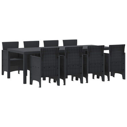 Set da Pranzo per Giardino 9 pcs Antracite Polipropilene