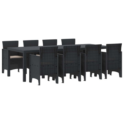 Set da Pranzo per Giardino 9 pcs Antracite Polipropilene