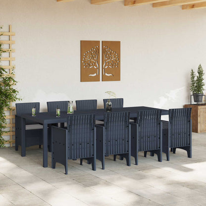 Set da Pranzo per Giardino 9 pcs Antracite Polipropilene