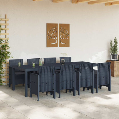 Set da Pranzo per Giardino 9 pcs Antracite Polipropilene