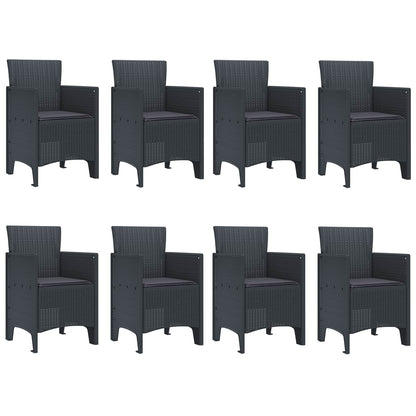 Set da Pranzo per Giardino 9 pcs Antracite Polipropilene
