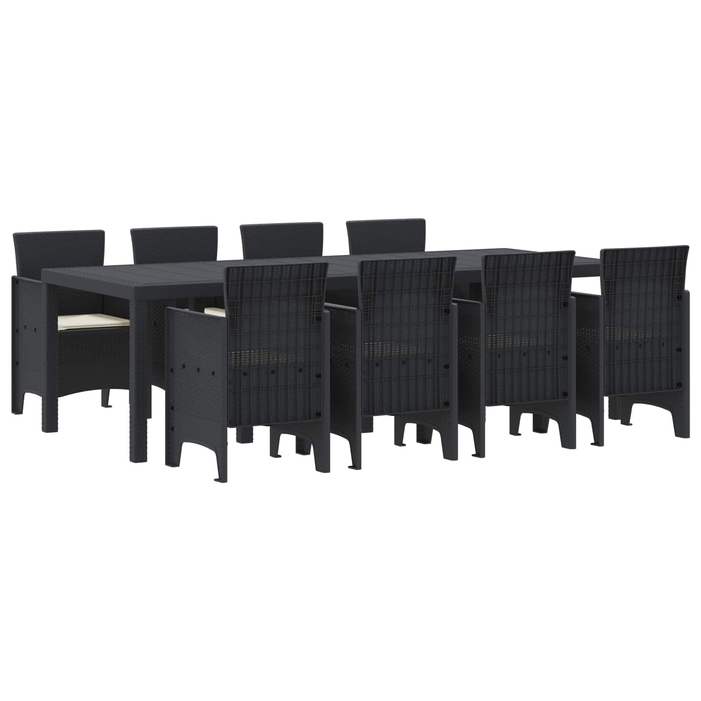 Set da Pranzo per Giardino 9 pcs Antracite Polipropilene