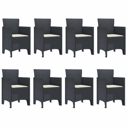 Set da Pranzo per Giardino 9 pcs Antracite Polipropilene