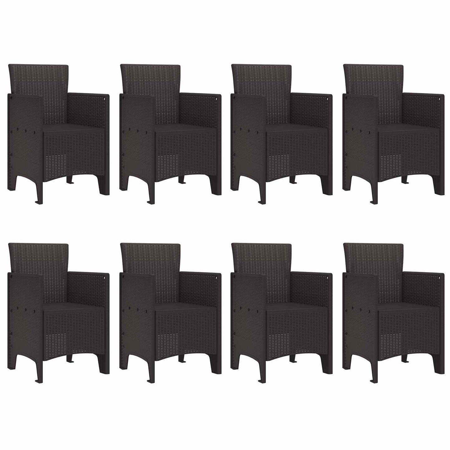 Set da Pranzo per Giardino 9 pcs Marrone Polipropilene
