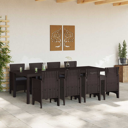 Set da Pranzo per Giardino 9 pcs Marrone Polipropilene