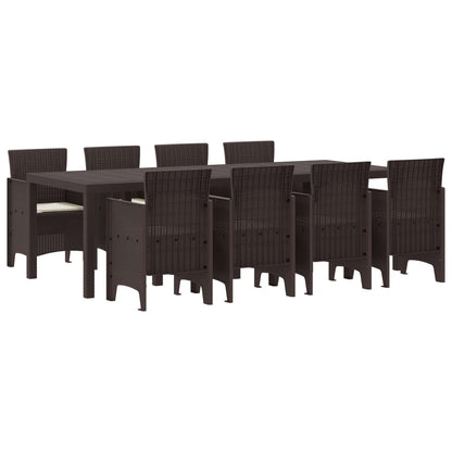Set da Pranzo per Giardino 9 pcs Marrone Polipropilene