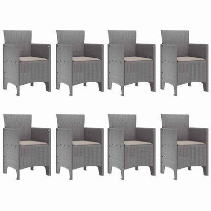 Set da Pranzo per Giardino 9 pcs Bianco Polipropilene