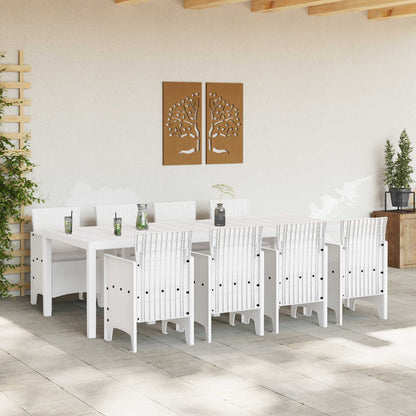 Set da Pranzo per Giardino 9 pcs Bianco Polipropilene