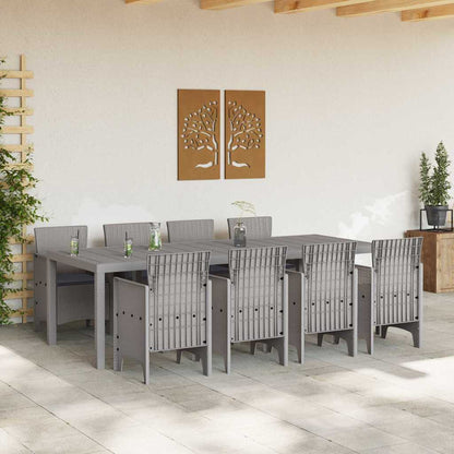 Set da Pranzo per Giardino 9 pcs Bianco Polipropilene