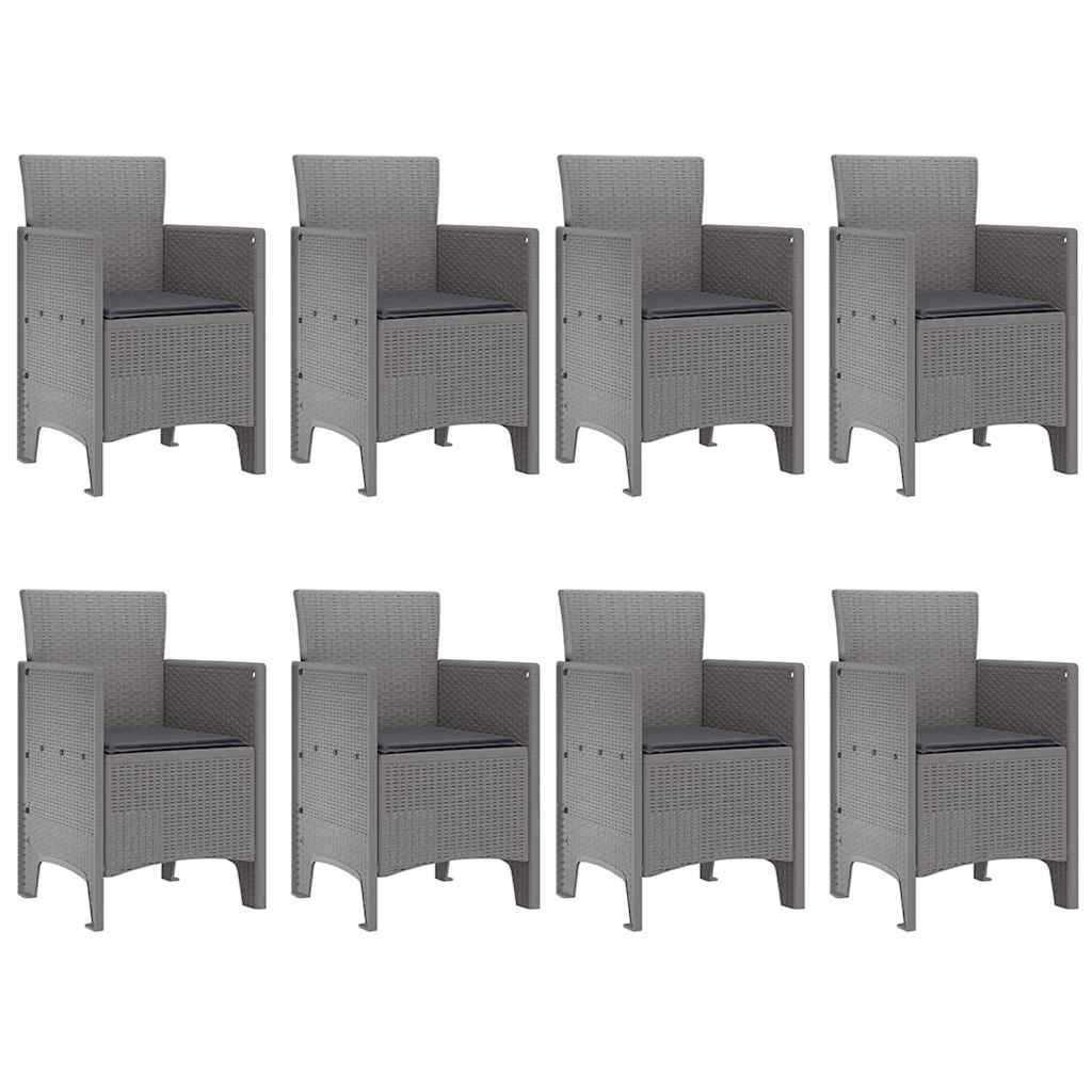 Set da Pranzo per Giardino 9 pcs Bianco Polipropilene