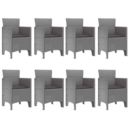 Set da Pranzo per Giardino 9 pcs Bianco Polipropilene