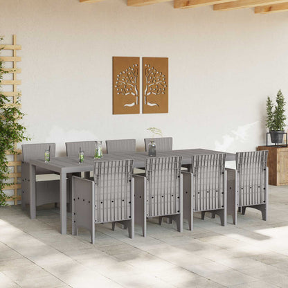 Set da Pranzo per Giardino 9 pcs Bianco Polipropilene