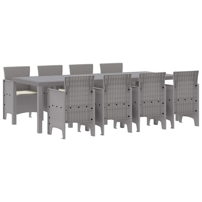 Set da Pranzo per Giardino 9 pcs Bianco Polipropilene