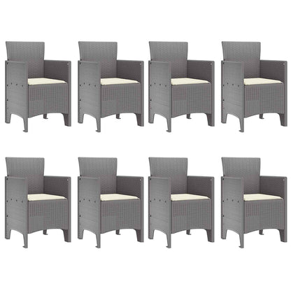 Set da Pranzo per Giardino 9 pcs Bianco Polipropilene