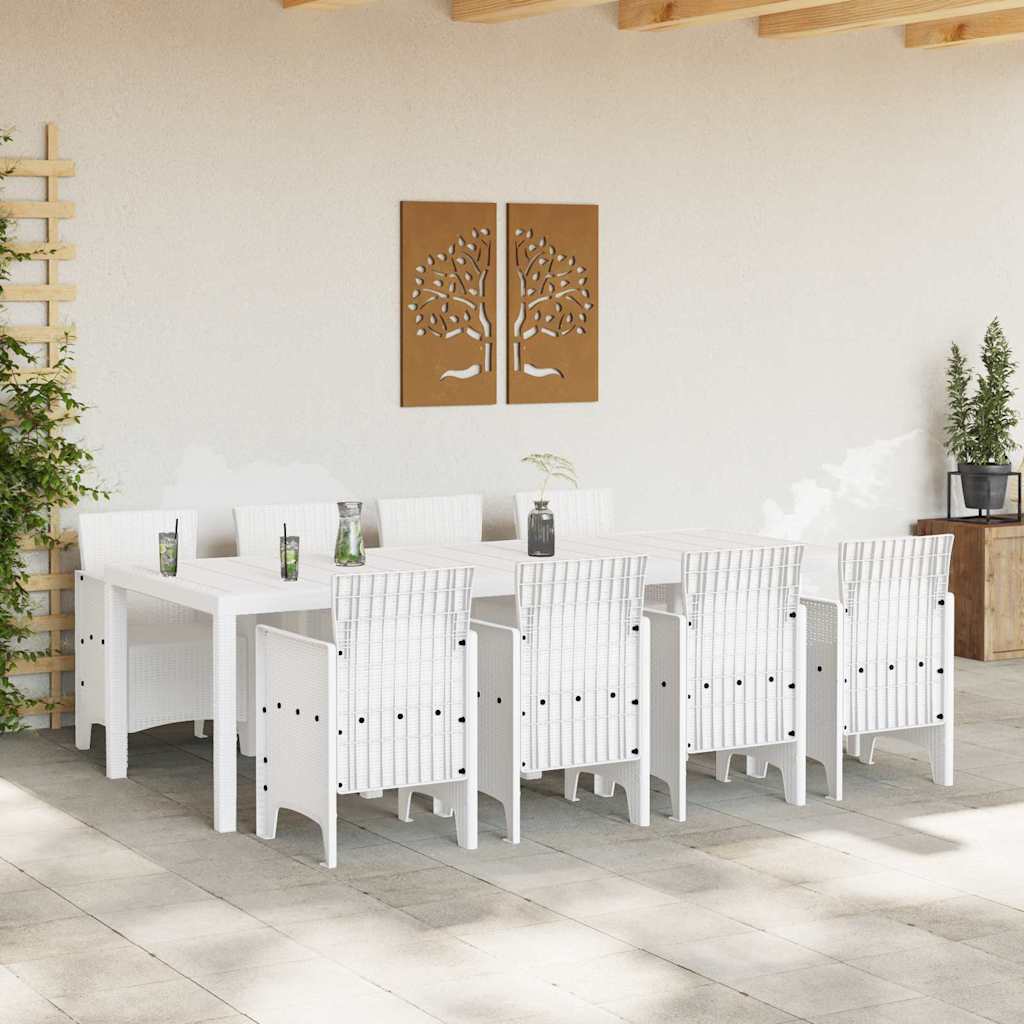 Set da Pranzo per Giardino 9 pcs Grigio chiaro Polipropilene