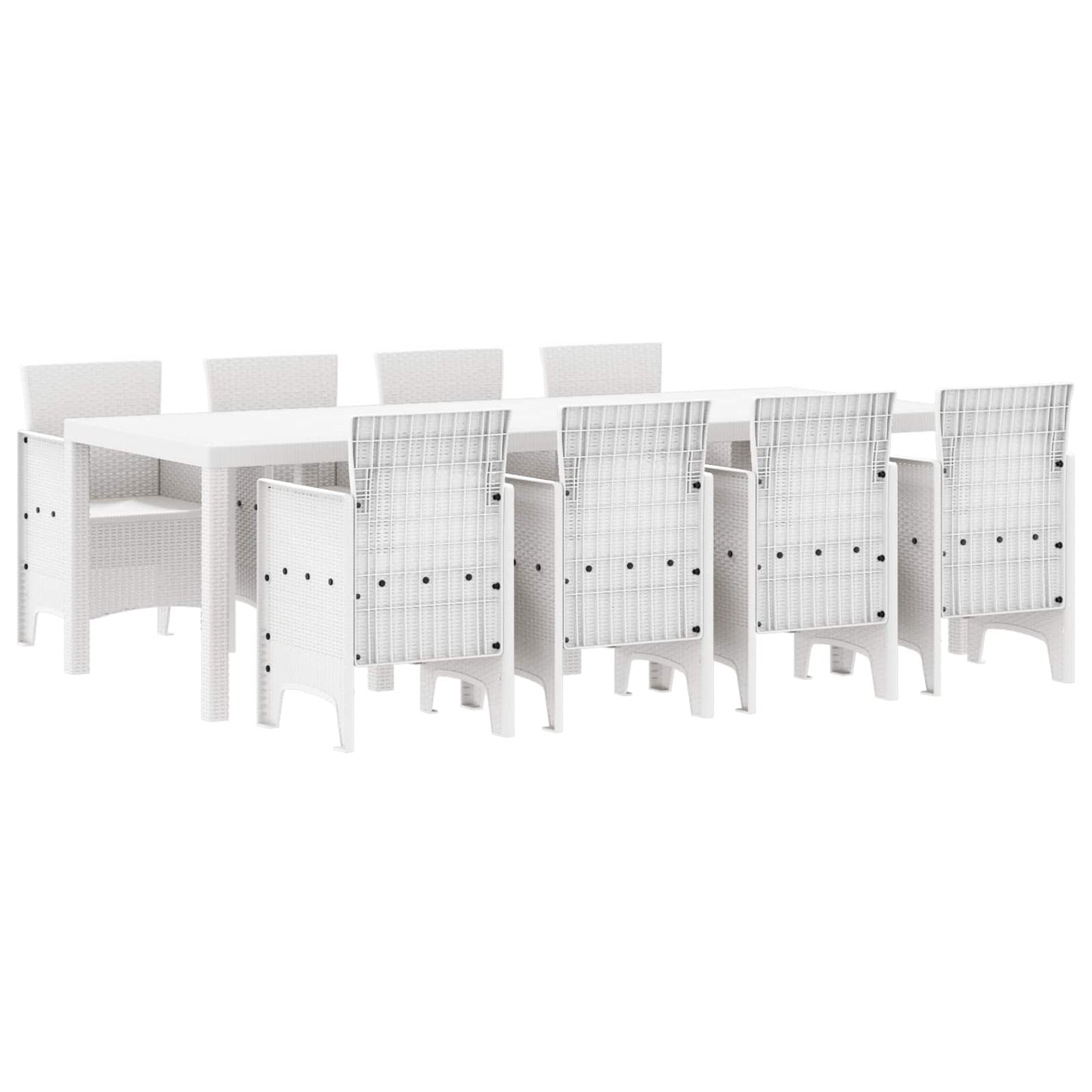 Set da Pranzo per Giardino 9 pcs Grigio chiaro Polipropilene