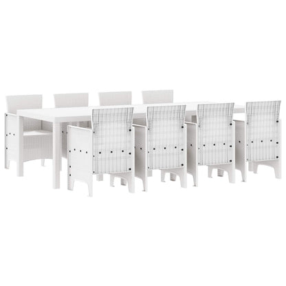Set da Pranzo per Giardino 9 pcs Grigio chiaro Polipropilene
