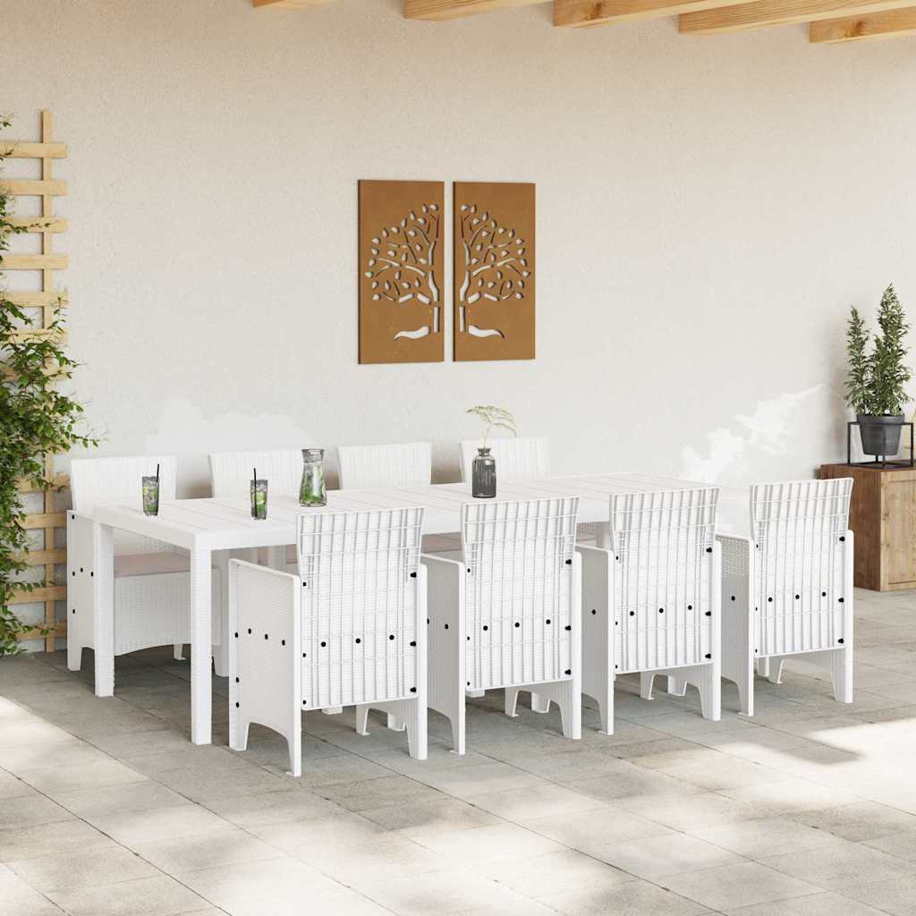 Set da Pranzo per Giardino 9 pcs Grigio chiaro Polipropilene