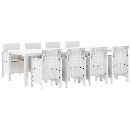 Set da Pranzo per Giardino 9 pcs Grigio chiaro Polipropilene