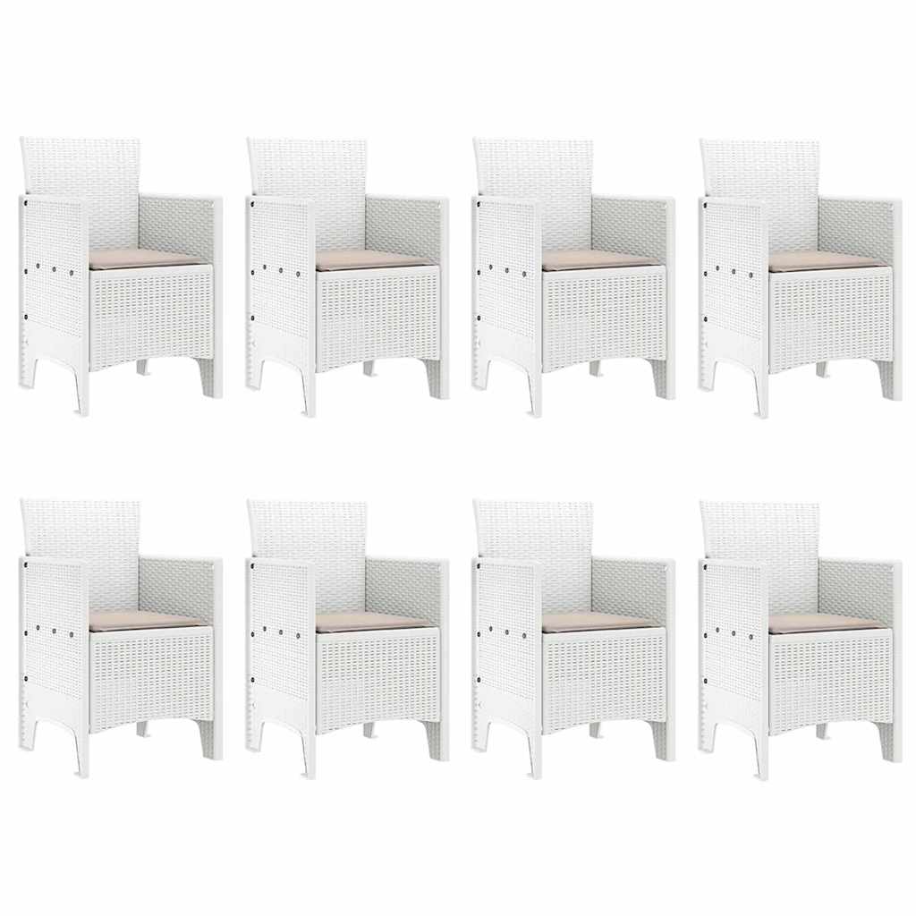 Set da Pranzo per Giardino 9 pcs Grigio chiaro Polipropilene