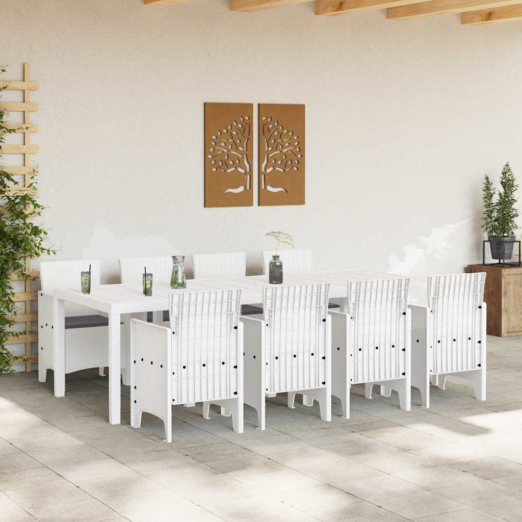 Set da Pranzo per Giardino 9 pcs Grigio chiaro Polipropilene