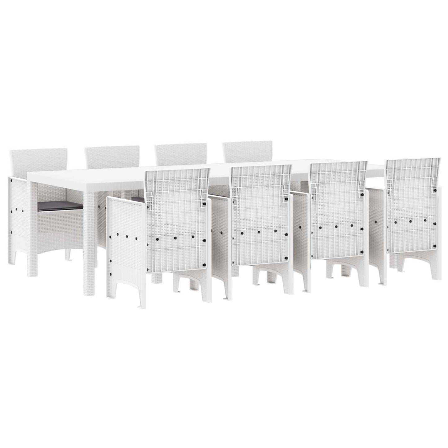 Set da Pranzo per Giardino 9 pcs Grigio chiaro Polipropilene