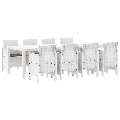 Set da Pranzo per Giardino 9 pcs Grigio chiaro Polipropilene