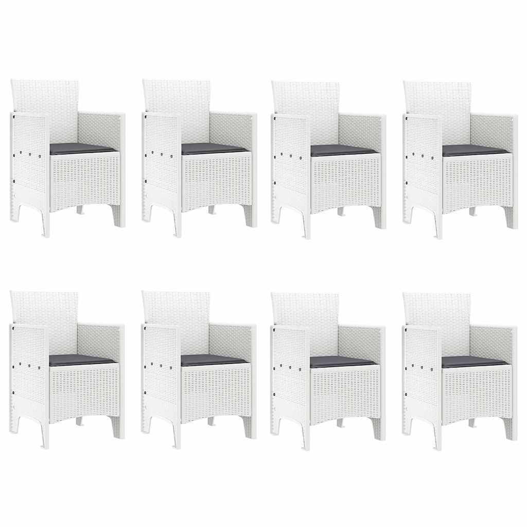 Set da Pranzo per Giardino 9 pcs Grigio chiaro Polipropilene