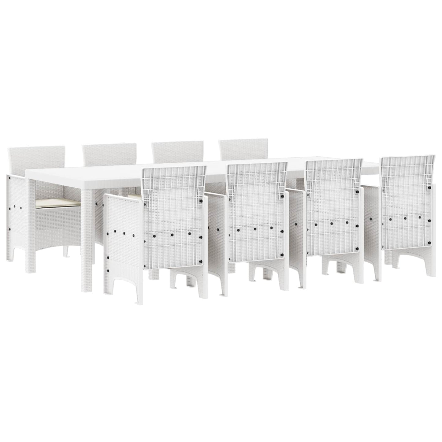 Set da Pranzo per Giardino 9 pcs Grigio chiaro Polipropilene