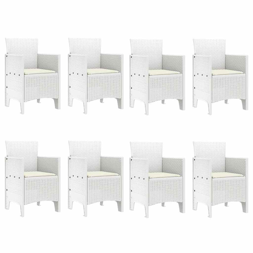 Set da Pranzo per Giardino 9 pcs Grigio chiaro Polipropilene