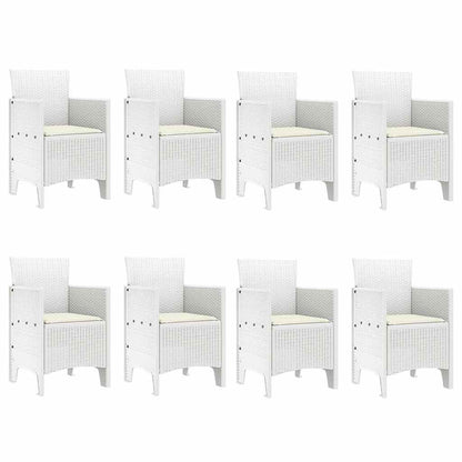 Set da Pranzo per Giardino 9 pcs Grigio chiaro Polipropilene