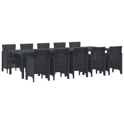 Set da Pranzo per Giardino 11 pcs Antracite Plastica