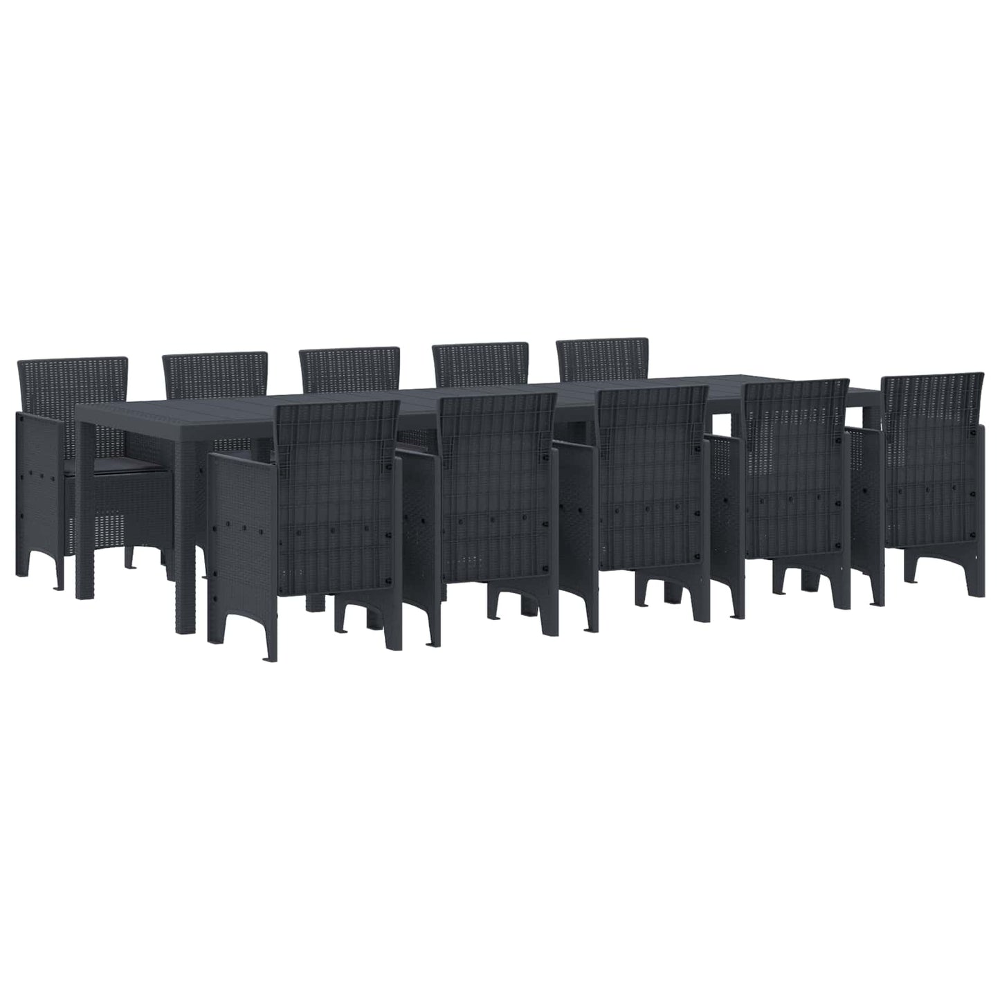 Set da Pranzo per Giardino 11 pcs Antracite Rattan sintetico