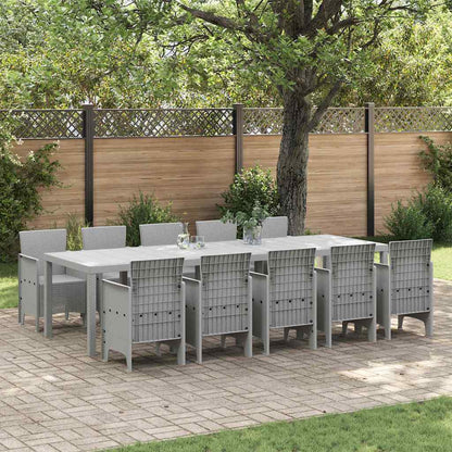Set da Pranzo per Giardino 11 pcs Grigio chiaro Polipropilene