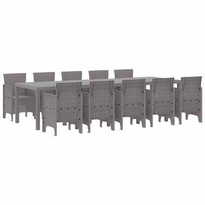 Set da Pranzo per Giardino 11 pcs Grigio chiaro Polipropilene