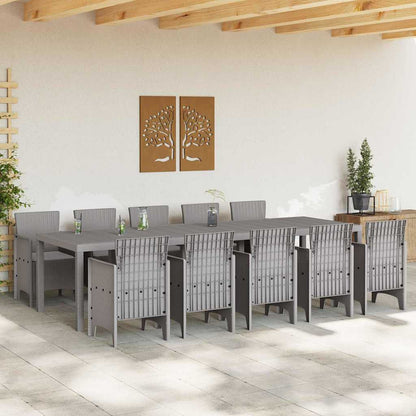 Set da Pranzo per Giardino con cuscino 11 pcs Grigio chiaro