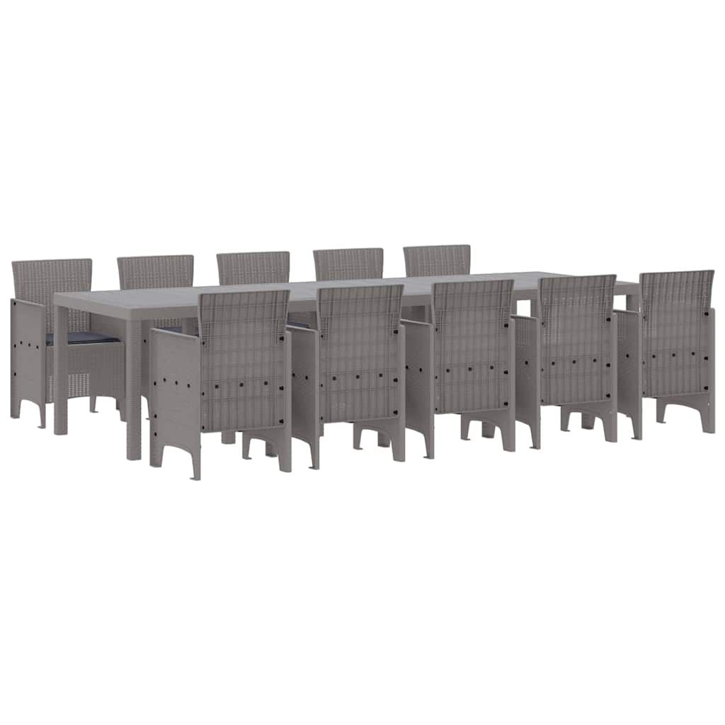 Set da Pranzo per Giardino 11 pcs Grigio chiaro e Antracite