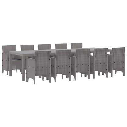 Set da Pranzo per Giardino 11 pcs Grigio chiaro e Antracite