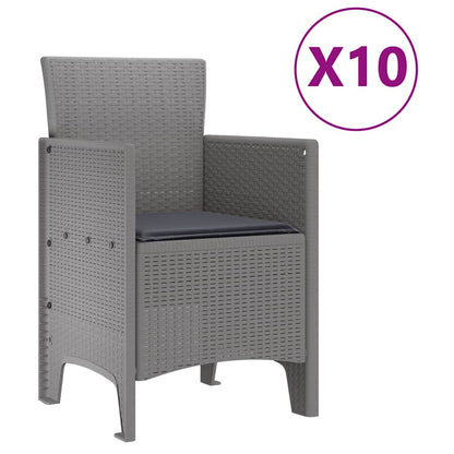 Set da Pranzo per Giardino 11 pcs Grigio chiaro e Antracite