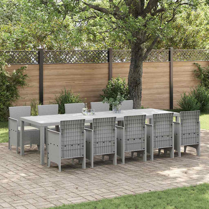 Set da Pranzo per Giardino 11 pcs Grigio chiaro e crema