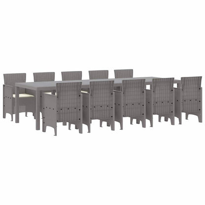 Set da Pranzo per Giardino 11 pcs Grigio chiaro e crema