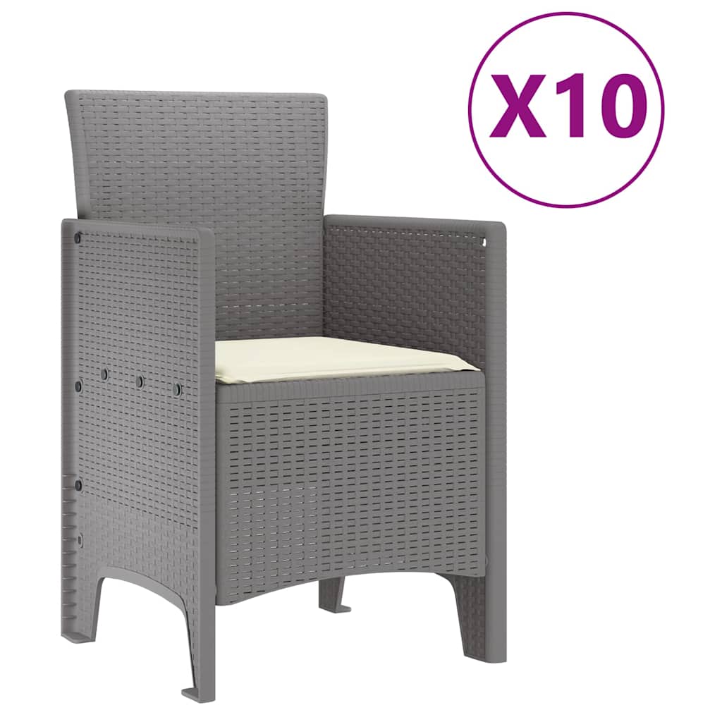 Set da Pranzo per Giardino 11 pcs Grigio chiaro e crema