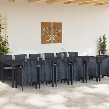 Set da Pranzo per Giardino 13 pcs Antracite Rattan Polt