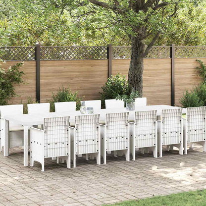 Set da Pranzo per Giardino 13 pcs Bianco Rattan Polt
