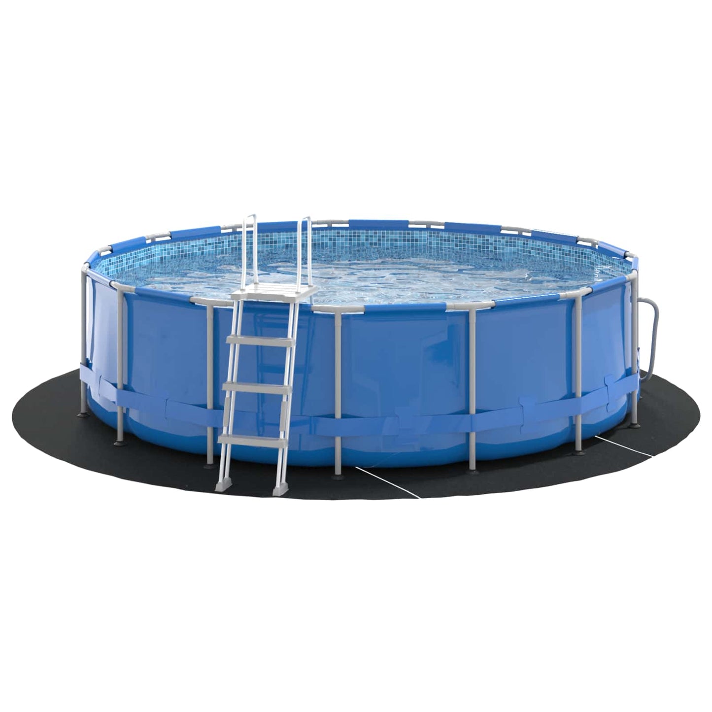 Telo per Fondo Piscina Nero Ã˜ 366 cm Tessuto Non Tessuto
