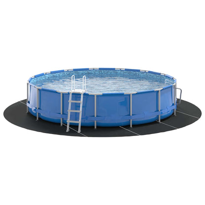 Telo per Fondo Piscina Nero Ã˜ 610 cm Tessuto Non Tessuto