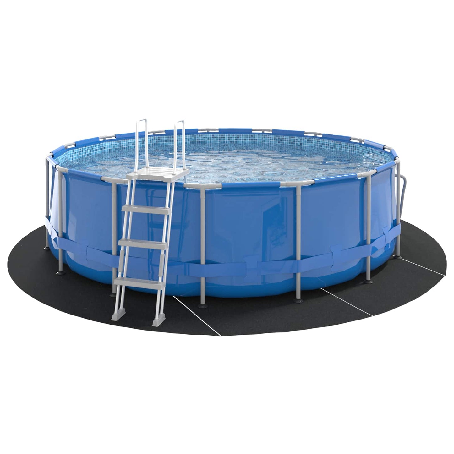 Telo per Fondo Piscina Nero Ã˜ 428 cm Tessuto Non Tessuto
