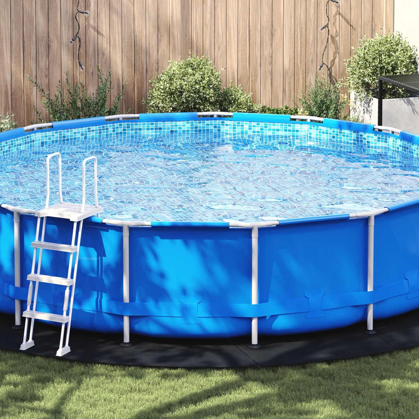 Telo per Fondo Piscina Nero Ã˜ 550 cm Tessuto Non Tessuto